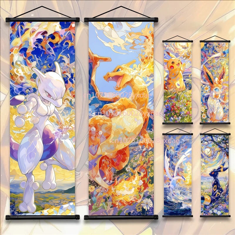 Home Improvement Furniture - Pokemon Printed Poster Anime Wall Artwork