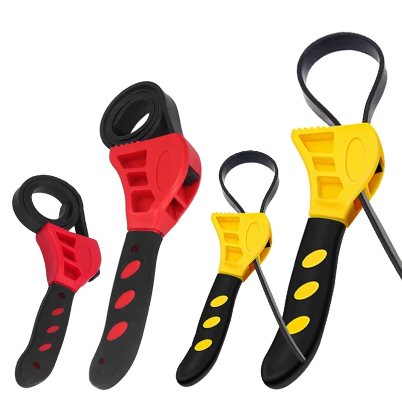 Pipe Wrench Adjustable - 6/8 Inch Oil Filter Spanner Strap