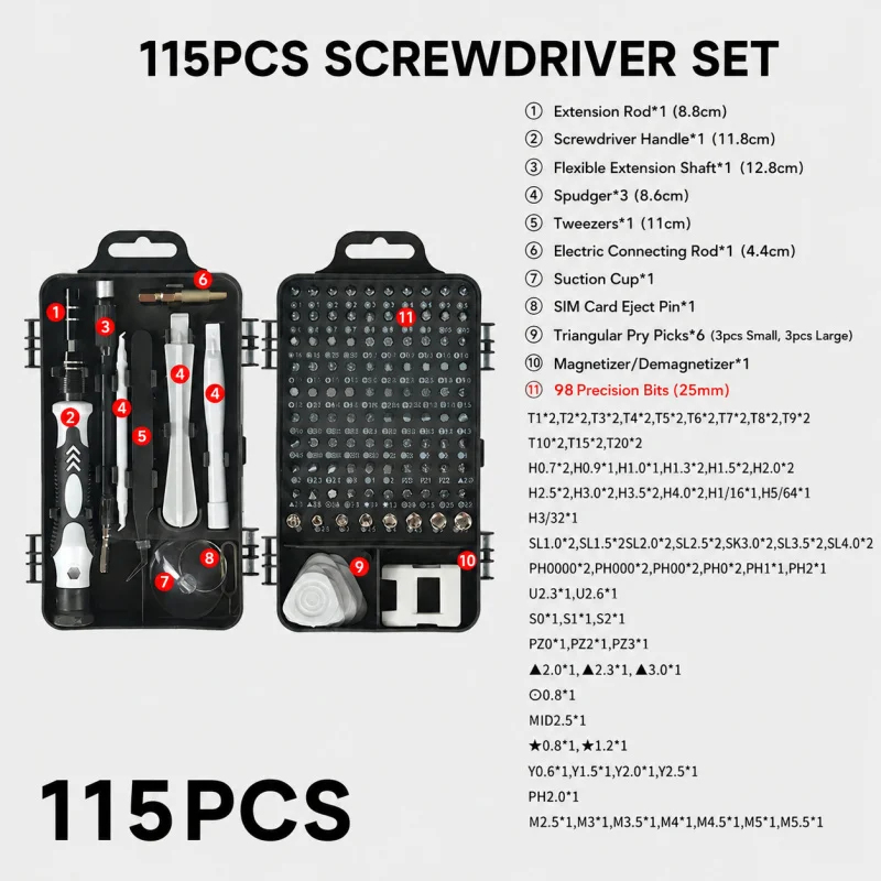 Portable 115in1 Magnetic Screw - đánh giá và giá Home Improvement Guide