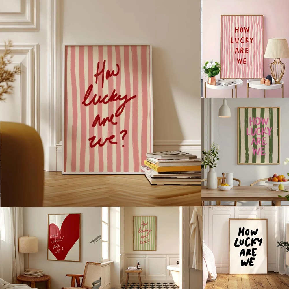 How Lucky Are We Pink Red Stri - đánh giá và giá Home Improvement Furniture
